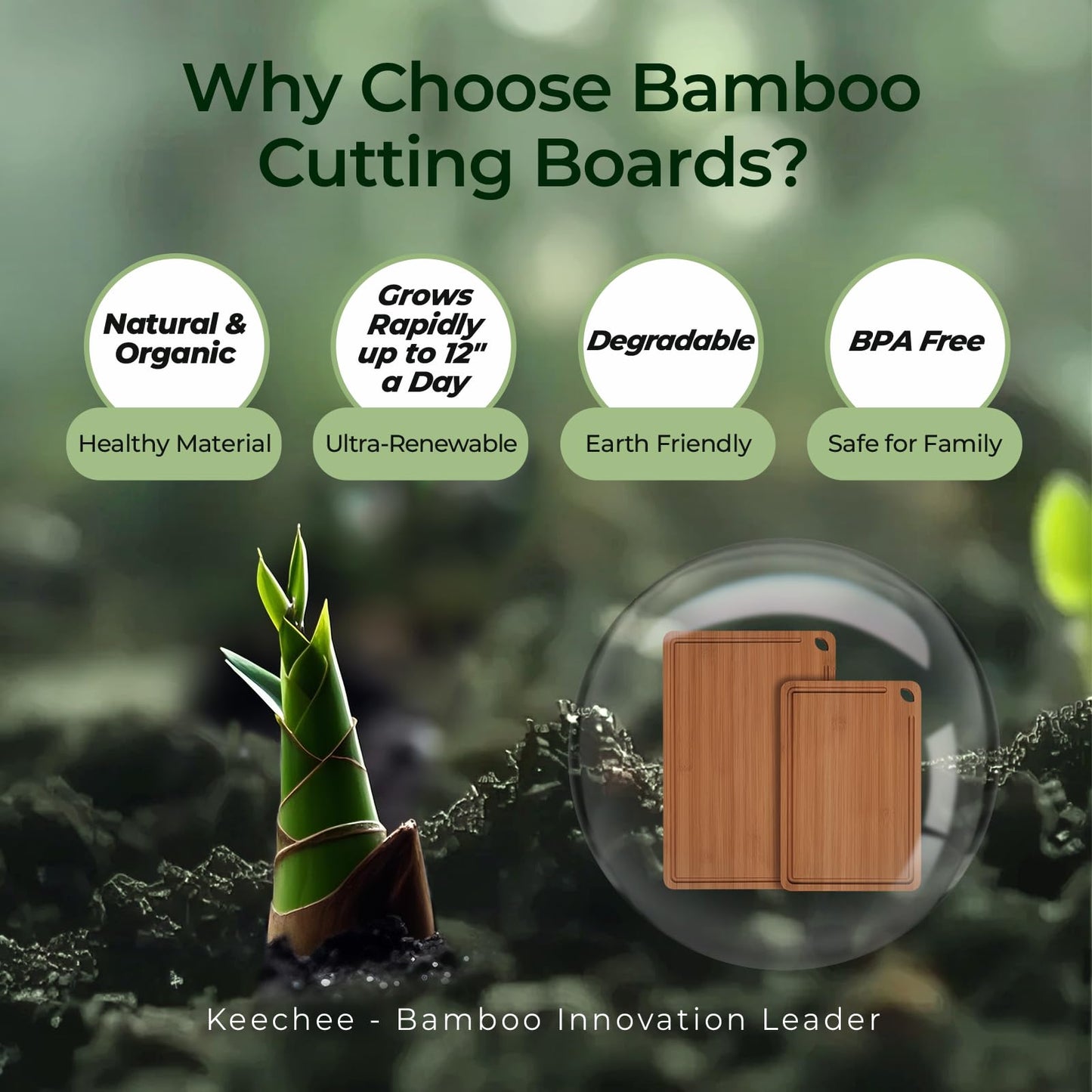 Bamboo Cutting Board, Durable Wood Cutting Boards for Kitchen with Deep Juice Grooves & Built-in Handles, Ideal Charcuterie & Chopping for Meat, Vegetables and Fruits Ideal Kitchen Gifts
