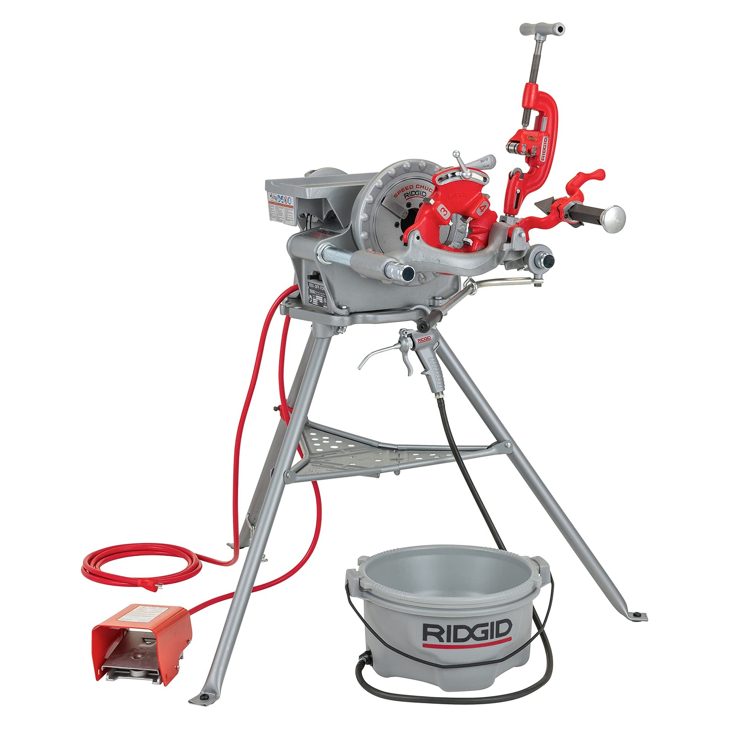 RIDGID Pipe Threading Machine, Pipe Vise and Accessories Bundle