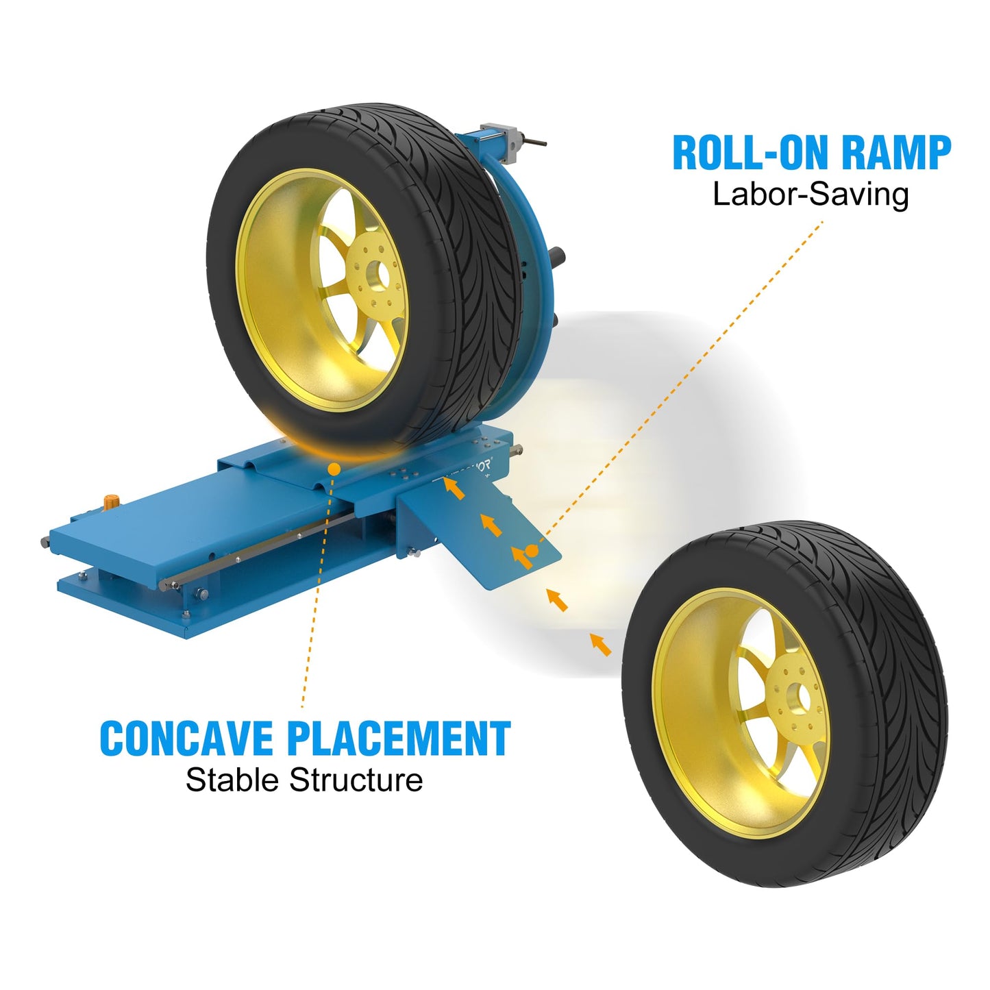 VECONOR Pneumatic Tire Lifter, for Wheel Balancer, Tire Lifting Machine, Wheel Moving Machine, with Movable Device, Blue