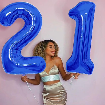Number Balloons Navy Blue Balloons - Giant Number 10 Balloon, 10 20 30 40 50 Numbers Balloon Birthday Decorations, Blue Party Supplies for Boy Men