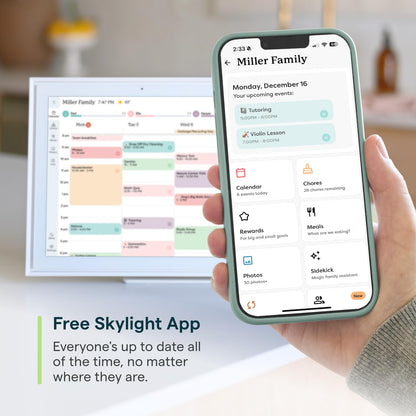 Skylight Calendar: 15-inch Wall Planner Digital Calendar & Chore Chart, Smart Touchscreen Interactive Display for Family Schedules – Wall Mount Included, Great for Organizing Your 2025 Calendar