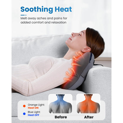 BOB AND BRAD Back Massager with Heat and Remote, EZBack Plus Neck Massager for Pain Relief Deep Tissue, Shiatsu Massage Pillow with 3 Level for Full Body, FSA HSA Eligible Ideal Gifts for Women Men ﻿