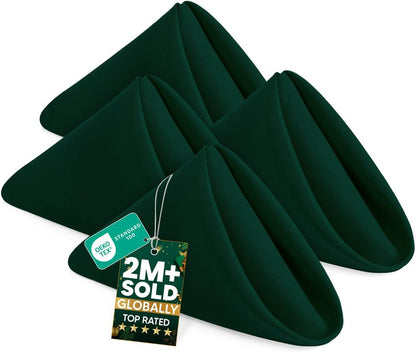 Utopia Home [288 Pack, Hunter Green] Cloth Napkins 17x17 Inches, 100% Polyester Hemmed Edges, Washable and Reusable Ideal for Parties, Weddings and Dinners