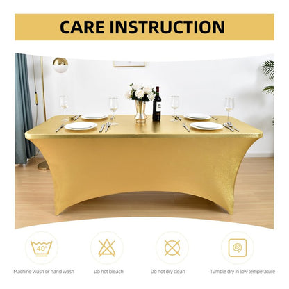 ZarzaaSik 6-Pack 4ft Spandex Table Covers for Rectangular Folding Tables - Wrinkle Resistant Stretch Tight Table Cloths - Ultimate Fitted Table Protector for Parties, Trade Shows, and Wedding