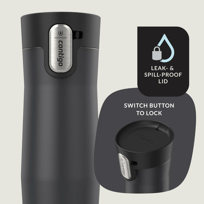 Contigo West Loop 3.0 Stainless Steel Insulated Travel Mug, Leak Proof with AutoSeal Lid, 16oz, Matte Black
