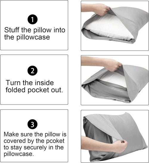 FLXXIE Body Pillow Cover - Super Soft Microfiber 20x54 Pillowcase | Wrinkle & Stain Resistant, Smoky Grey