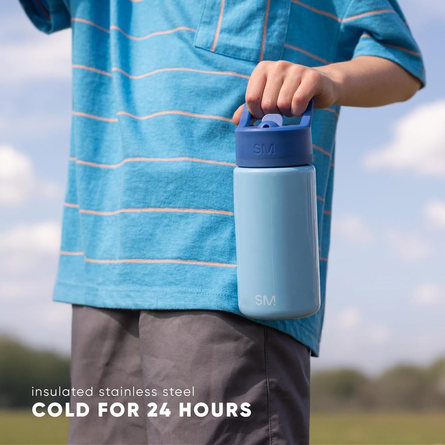 Simple Modern Kids Summit Water Bottle with Straw Lid | 14oz Stainless Steel Cup Insulated Tumbler for Toddlers, School | Sports Balls