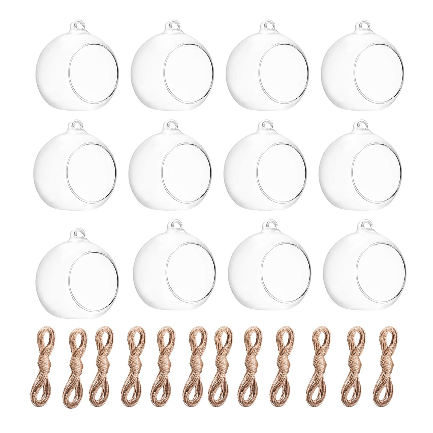 BlogBlog Hanging Glass Candle Holder, Globe Glass Tea Light Holder, Hanging Glass Vase, Flower Plants Terrarium, Glass Orbs Container, Micro Landscape DIY for Home, Office, Wedding (2.36" 12Pcs)