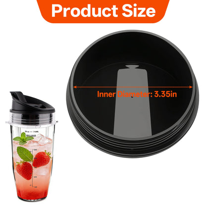 2Pcs Replacement Parts Lids for Ninja Blender, (3.35" Inner Diameter) Sip & Seal Spout Lids for Ninja 18oz 24oz 32oz Cups, Compatible with Ninja BL450 BL480 BL490 BL640 BL680 BN400 BN750 BN800 NN100