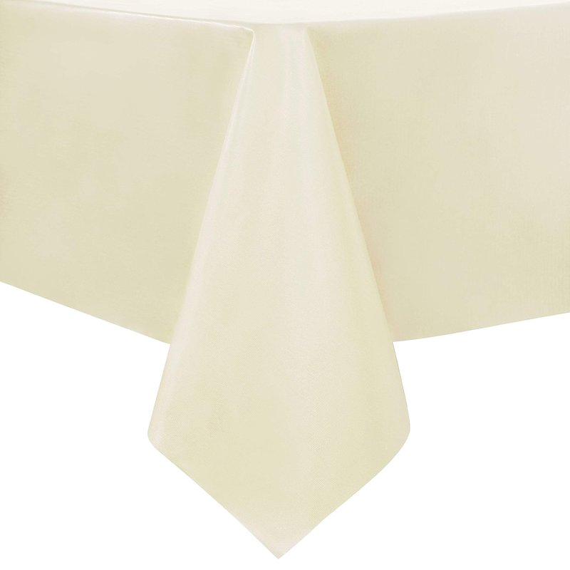 sancua 100% Waterproof Rectangle PVC Tablecloth - 70 x 70 Inch - Oil Proof Spill Proof Vinyl Table Cloth, Wipe Clean Table Cover for Dining Tables, Buffet Parties and Camping, Beige