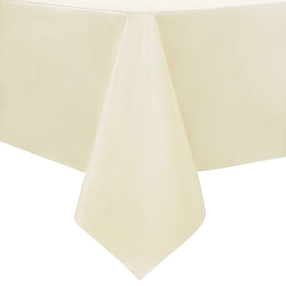 sancua 100% Waterproof Rectangle PVC Tablecloth - 70 x 120 Inch - Oil Proof Spill Proof Vinyl Table Cloth, Wipe Clean Table Cover for Dining Tables, Buffet Parties and Camping, Beige