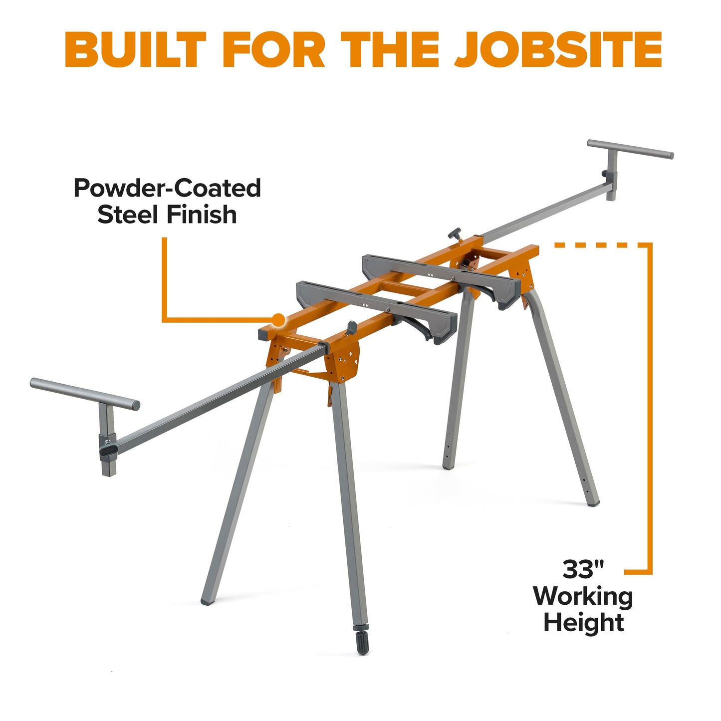 BORA Portable Miter Saw Stand 2nd Generation - Quick release Tool Mount - 114 Inches of Material Support - Universal Folding Compound Mitre Saw Stand fits Dewalt, Milwaukee, Ridgid, Bosch Chop Saws PM-4020