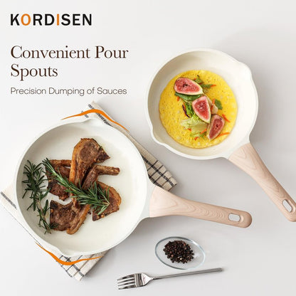 Kordisen Ceramic Non Stick Frying Pans Skillet, 8 Inch Ceramic Small Egg Pan Nonstick for Cooking Non Toxic, Healthy Induction Cookware, Heat Resistant Handle, PFOA & PFAS Free