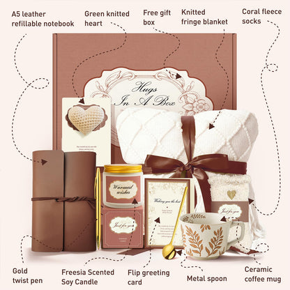 IIPUQNUYN Care Package Gift Basket for Women – Cozy Self Care Comfort Birthday Gifts – Sending Sunshine Thinking of You or Get Well Soon Gift for Mom, Friend or Sister