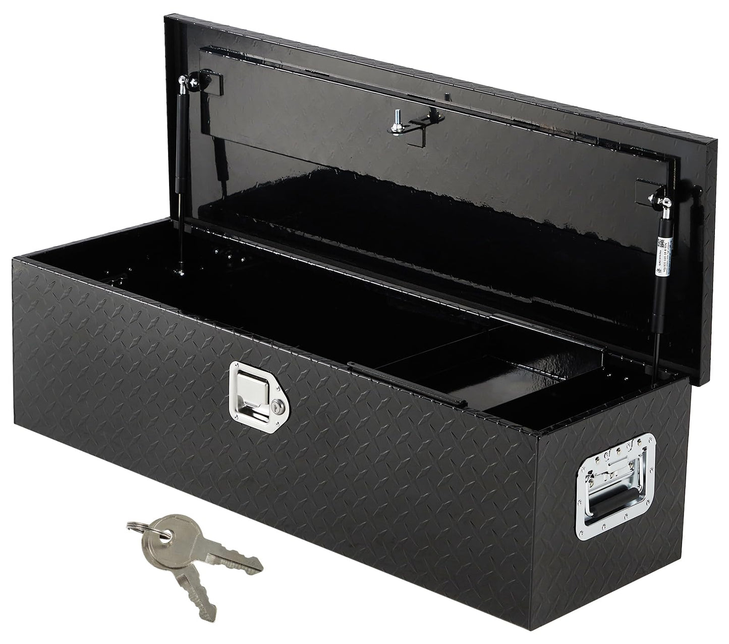 ExploreHorizon 39 Inch Aluminum Truck Tool Box, Truck Bed Storage Box With Security Lock and Wider Handles, Heavy Duty Waterproof Tool Box Organizer Chest for Pick Up Truck Rv Trailer - Black