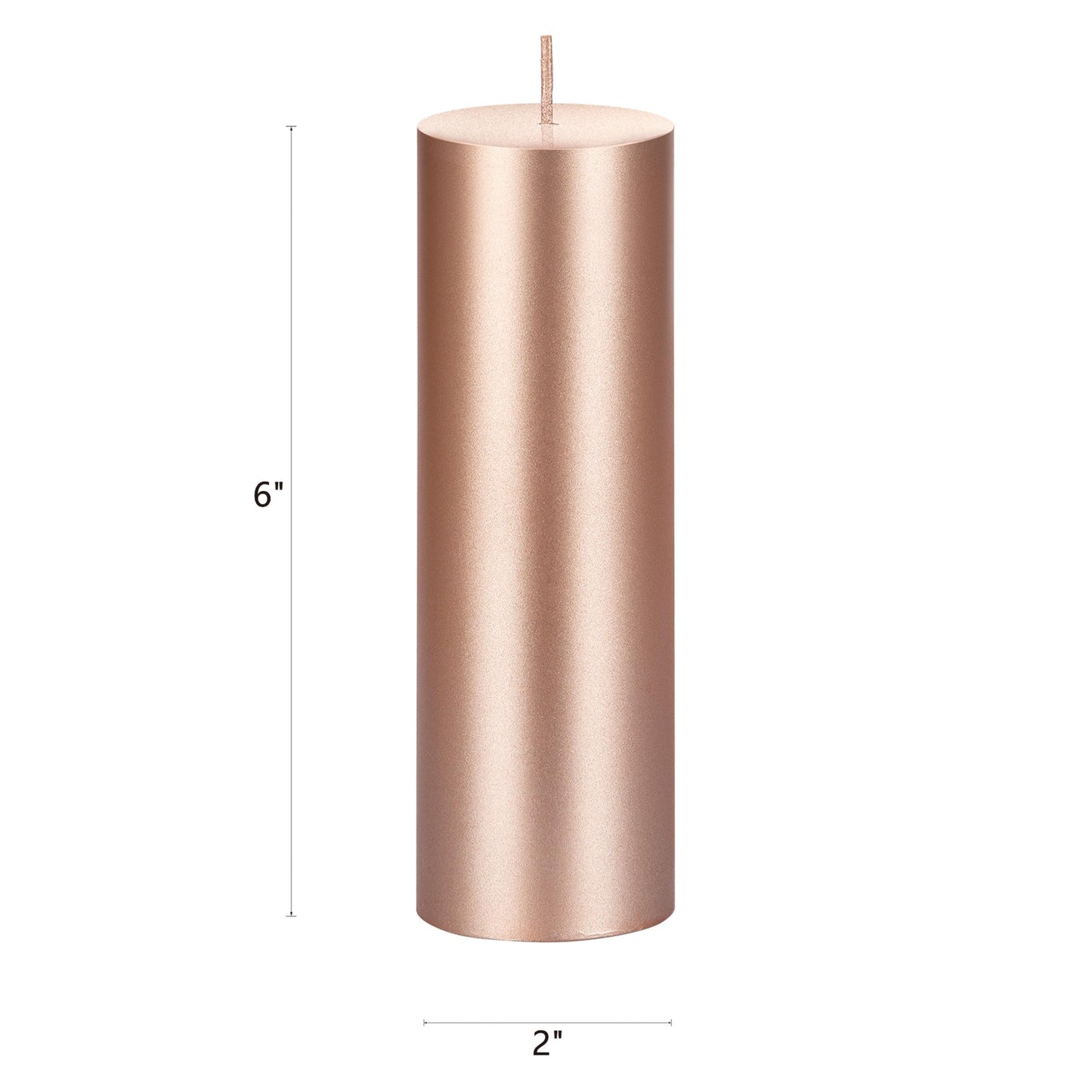Mega Candles 3 pcs Unscented Solid Rose Gold Pillar Candles, Hand Poured Premium Wax Candle 2 Inch x 6 Inch, Home Décor, Spas, Weddings, Occasions, Party, Centerpieces, Holidays, Vigils, Prayers
