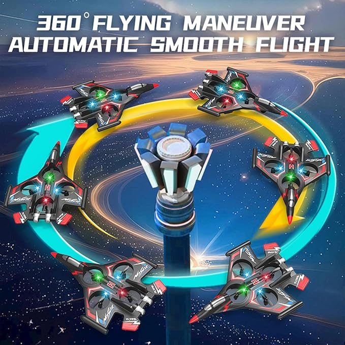 RC PlaneFoam Airplane Toy Drone Remote Airplane Foam Airplanes for Kids Airplanes for Kids Remote Control Helicopter for Boys 8-12360°Flip Fighter Jet with Light(RED)