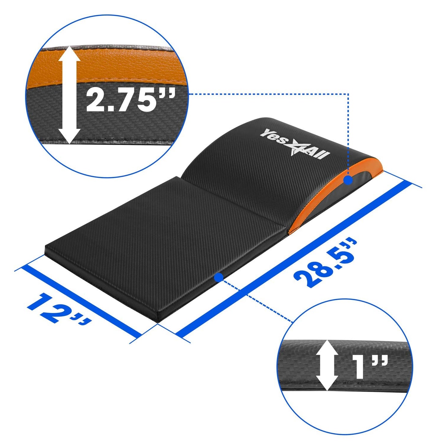 Yes4All Ab Exercise Mat Tailbone & No Tailbone, Foldable Abdominal Sit Up Support Pad, Abs Workout Equipment for Core Training and Lower Back