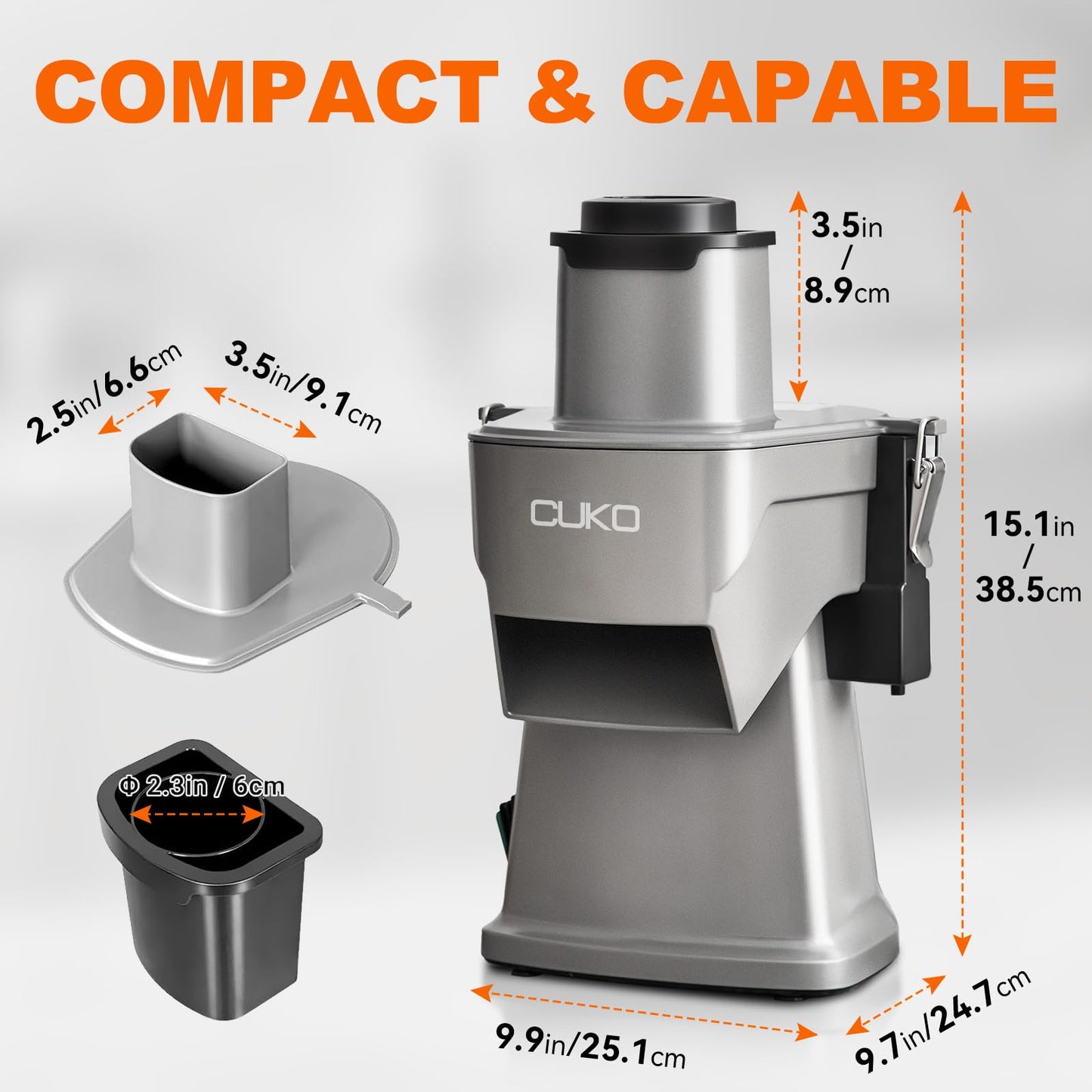 CUKO 4-in-1 Electric Vegetable Chopper, 200W Multifunctional Food Processor, Electric Vegetable Slicer & Dicer with Slicing Shredding Dicing Striping for Home & Commercial Use