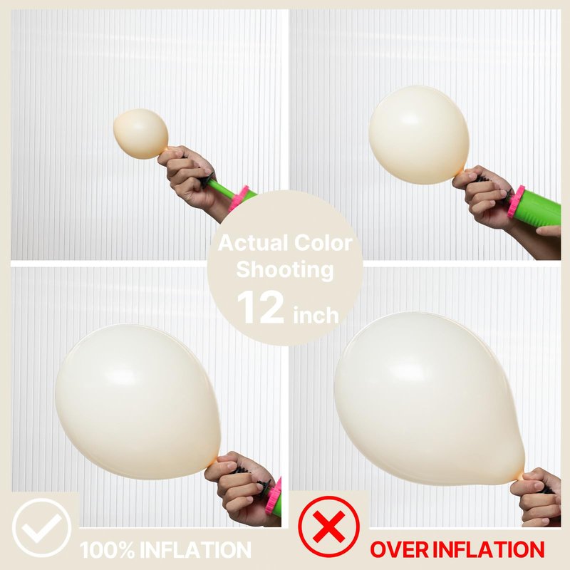 PartyWoo Beige Balloons 50 pcs 12 Inch Cream Ivory White Balloons for Wedding Baby Shower Birthday Bridal Shower Graduation Engagement Easter Anniversary Tea Boho Party Decorations White-Q08
