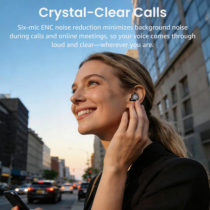 TOZO NC9 Hybrid Active Noise Cancelling Wireless Earbuds, 6 Mics ENC Clear Call, IPX8 Waterproof, in Ear Bluetooth 5.3 Headphones Stereo Bass Ear Buds 60H Playtime with LED Display 32 EQs via APP