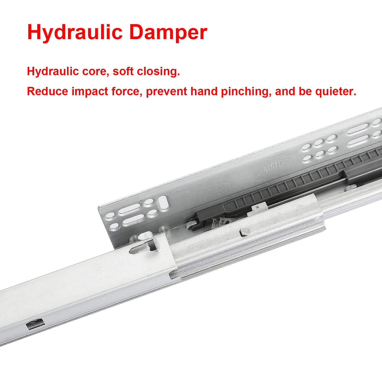 6 Pair of 22 Inch Undermount Soft Close Drawer Slides 100LB Load Capacity Full Extension Concealed Drawer Rails with 3D Locking Device