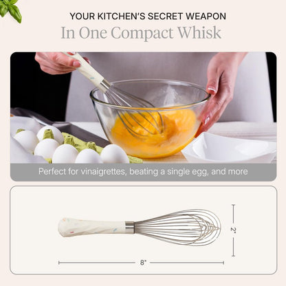 GIR: Get It Right Stainless Steel Whisk, 12 Wire Balloon Whisk for Mixing, Stirring, Beating & Blending – Durable Whisker Tool, 8 IN - Sprinkles
