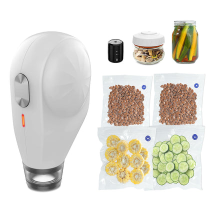 Electric Vacuum Sealer Kit, All in One for Mason Jars, Bags, and Wine Bottles, ideal for food storage, beverage saver, meal prep, pickling and preserving