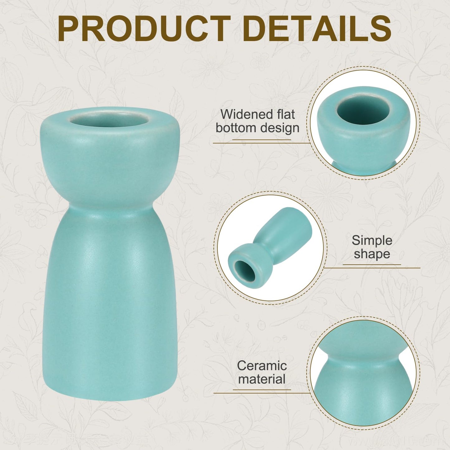 uxcell 2 Pack Candlestick Holder Light Blue Ceramic Taper Candle Holder Candle Stand Holders Modern Style Decoration for Centerpiece Tabletops Anniversary