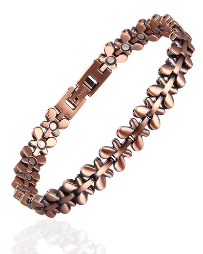 BioMag 99.99% Copper Bracelets for Women, Magnetic Bracelets with 3500 Gauss Neodymium Magnets with Adjustable Sizing Tool & Jewelry Box (Copper)