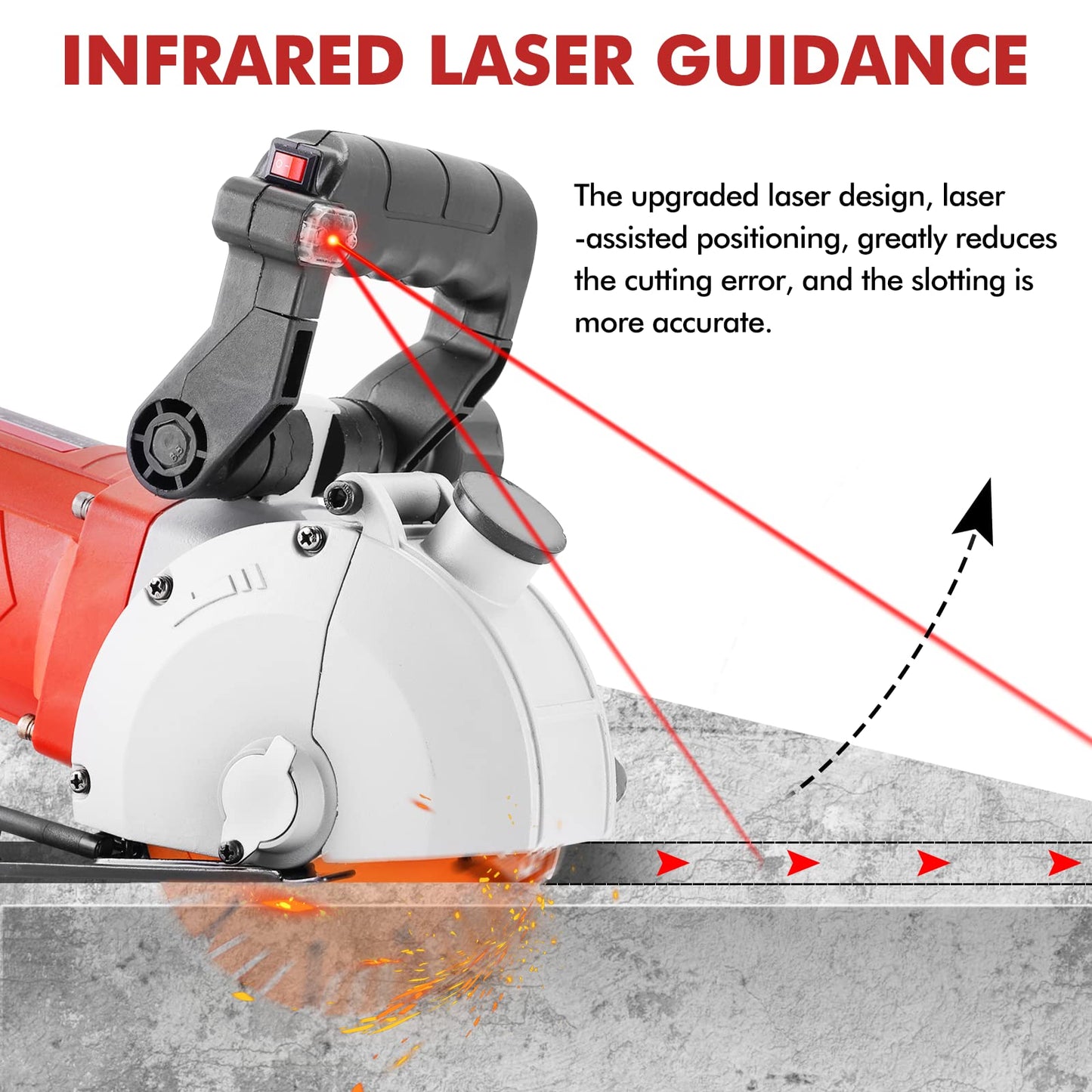 YUCHENGTECH 4800W Wall Groove Cutting Machine Chaser 110V Wall Chaser Cutting Machine Electric Wall Chaser Grooving Cutting Machine Wall Grooving Cutter Machine With Infrared Sighting Line