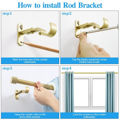 AMZSEVEN Curtain Rods for Windows, Drapery Rod 1 inch Diameter, Curtain Rod with Cylindrical Finials (Black, 16" to 48" - 1'' rod)