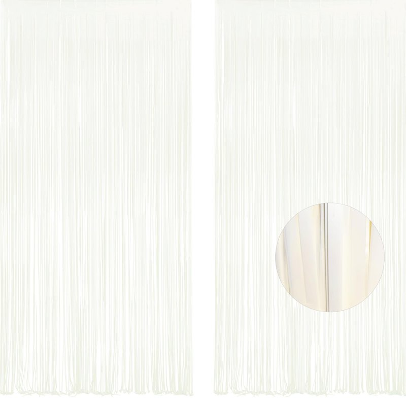 White Party Streamers Decoration - GREATRIL Foil Fringe Backdrop for Daisy Groovy Birthdays/Anniversary/Graduations/Bridal Shower/Cocktail/Prom/Gala - 3.2ft X 8.2ft - 2 Packs