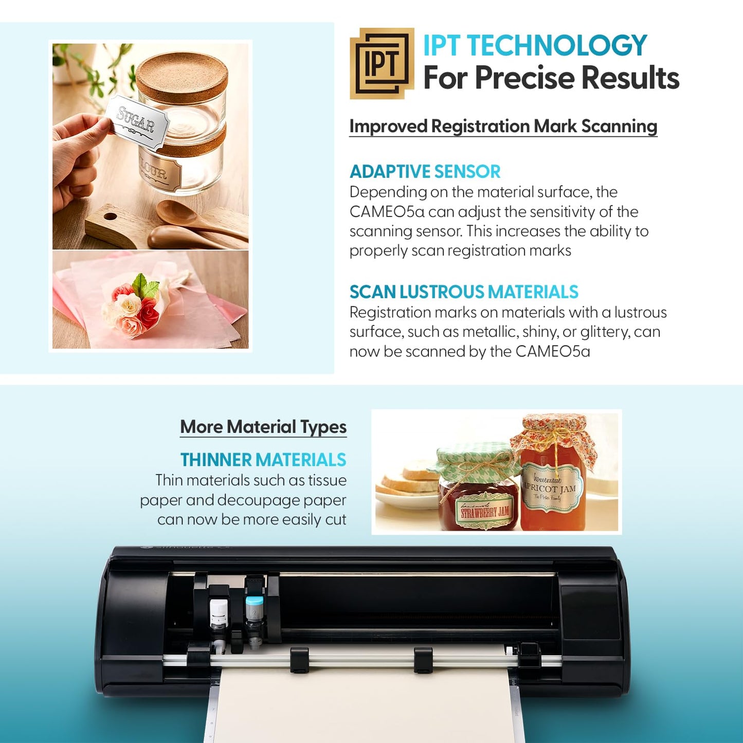 Silhouette America Cameo 5 Alpha (α) - Smart Cutting Machine for Print & Cut - Quiet Operation with AutoBlade, Studio Software, Cutting Mat- Matte Black (Deluxe Bundle)