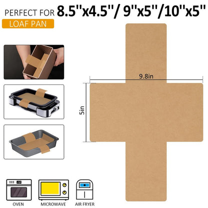 Numola Parchment Paper Loaf Pan Liners, Non-Stick Baking Paper Sheets for 8.5x4.5/ 9x5/10x5 Inch Pans, Double-Sided Unbleached Easy-Release Paper for Banana Bread, Meatloaf, Toast-100 Pack