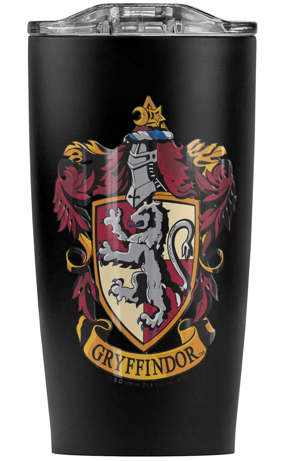 LOGOVISION Harry Potter Gryffindor House Crest Stainless Steel Tumbler with Straw and Flip Lid 20 oz, Vacuum Insulated & Double Wall with Leakproof Dual Lid | Great for Iced Coffee and Hot Beverage