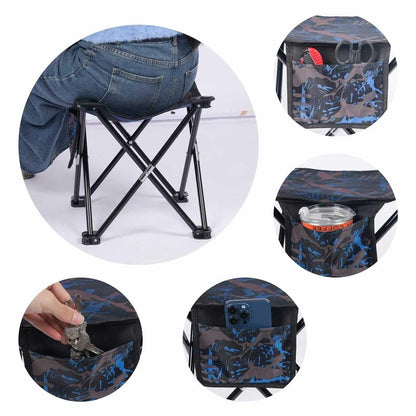 VOLIXOD Folding Portable Camping Stool for Adults, Lightweight Collapsible Stool for Outdoor Footrest Fishing Hiking Gardening and Beach with Carry Bag(400 LBS Capacity)