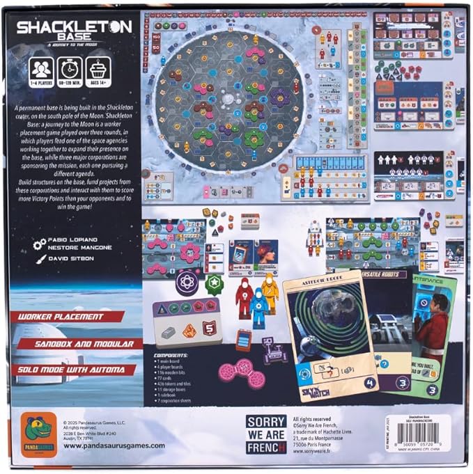 Shackleton Base: A Journey to The Moon Board Game - Sci-Fi Strategy Game of Space Exploration Fun for Family Kids &amp Adults Ages 14+ 1-4 Players 60-120 Minute Playtime