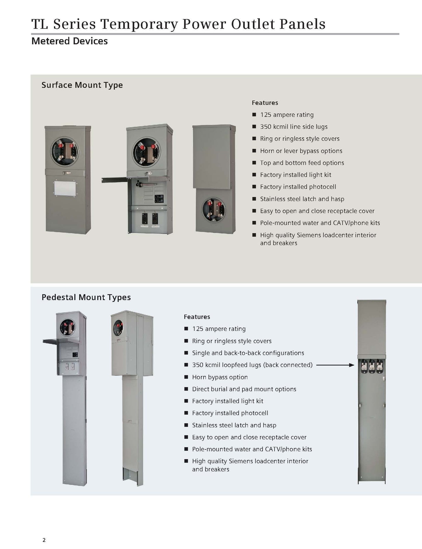 Siemens TL77NT Talon Temporary Power Outlet Panel by with Two 20a Duplex Receptacles Installed Includes a Top Fed, Ring Type, Meter Socket Provision