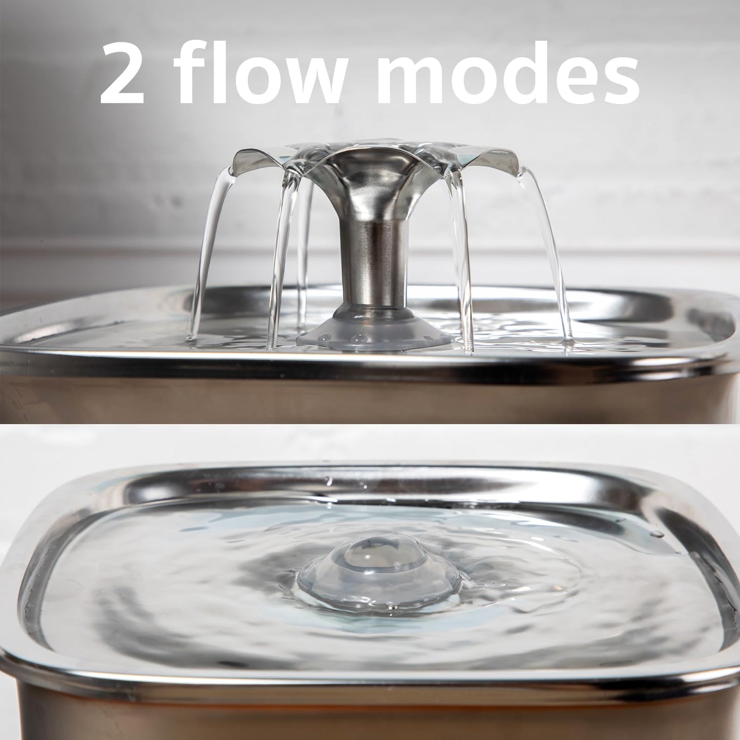 Veken Innovation Award Winner Stainless Steel Cat Water Fountain, 95oz/2.8L Automatic Pet Fountain with 3 Replacement Filters & 3 Pre-Filter Sponges & Silicone Mat for Cats, Dogs (Silver)