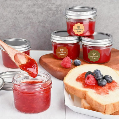 TUZAZO 4 oz Mini Mason Jars with Lids 8 Pack, 4oz Small Glass Mason Canning Jars for Jam Jelly Yogurt Dessert, Shower Wedding Favors Decor