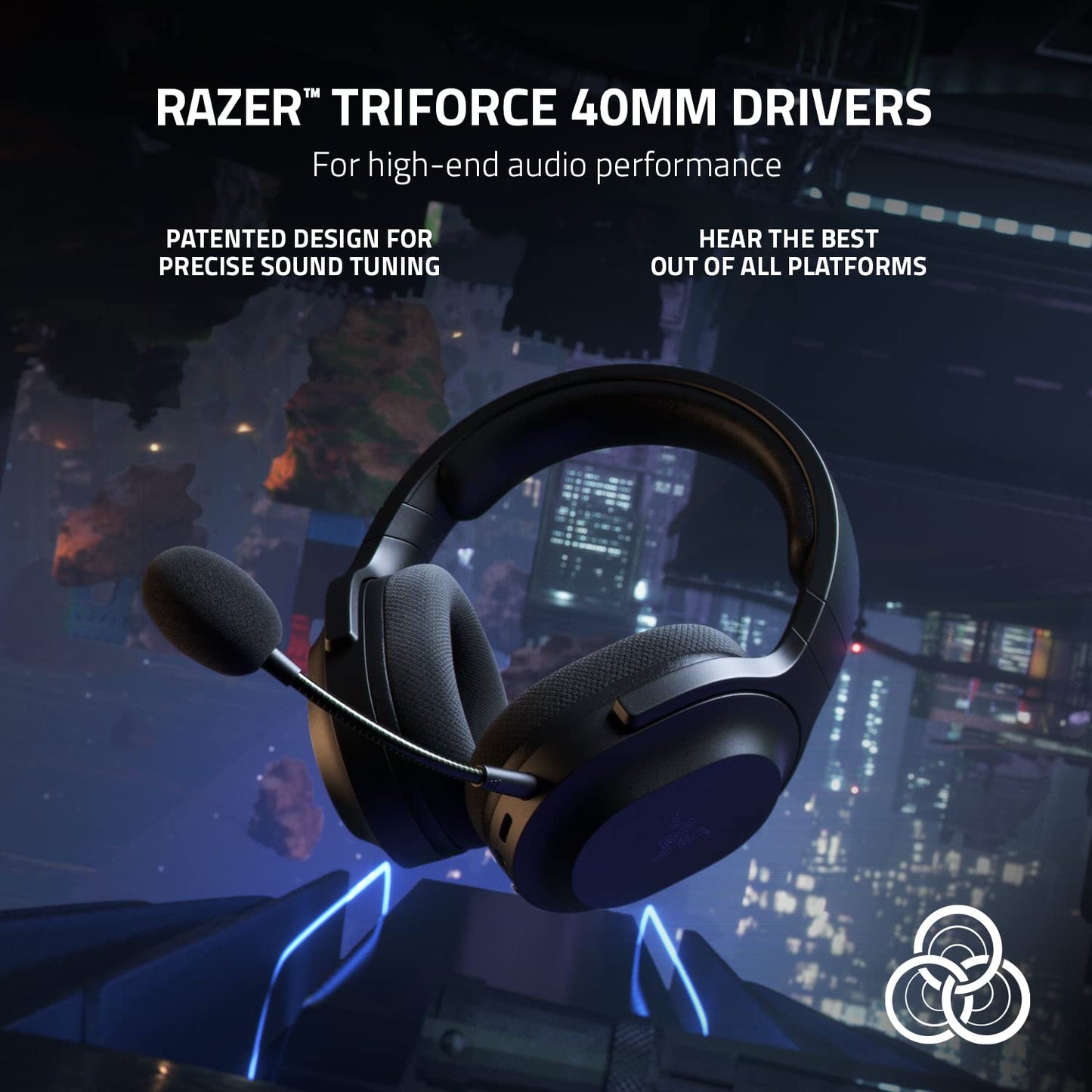 Razer Barracuda X - Wireless Multi-Platform Gaming and Mobile Headset (SmartSwitch Dual Wireless, Ergonomic Design, Triforce 40 mm, Cardioid Mic, On-Headset Controls, 50h Battery USB-C) Black