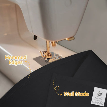 BRILLMAX 8 Pack Black Tablecloths 60 x 102 Inch for 6ft Rectangle Tables - 150 GSM Polyester Fabric, 15" Standard Drop, Water, Stain & Wrinkle Resistant Cloth Cover for Wedding Banquet Dining Buffet