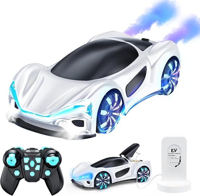 Remote Control CarRC Cars Boys Toys for 6 7 8 9 10 11 12 Year Old 2.4GHz 360° Rotate RC Cars with Cool Lights Music &amp Spray Effects Cool Birthday for Kids &amp Boys 6-12