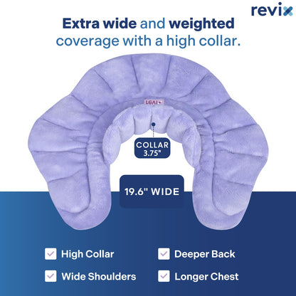 REVIX Microwavable Heating Pad for Neck Shoulders and Back, Microwave Heated Neck Wrap with Moist Heat, Light-Gray