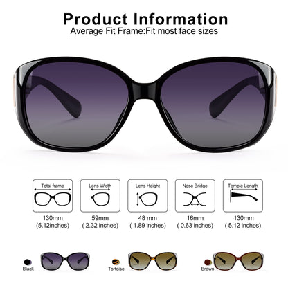 EYEGUARD Polarized Sunglasses for Women Retro Vintage Driving Sun glasses UV400 Protection