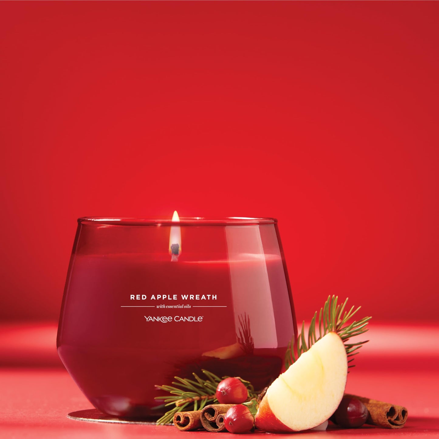 Yankee Candle Studio Medium Candle, Red Apple Wreath, 10 oz, 4-Pack
