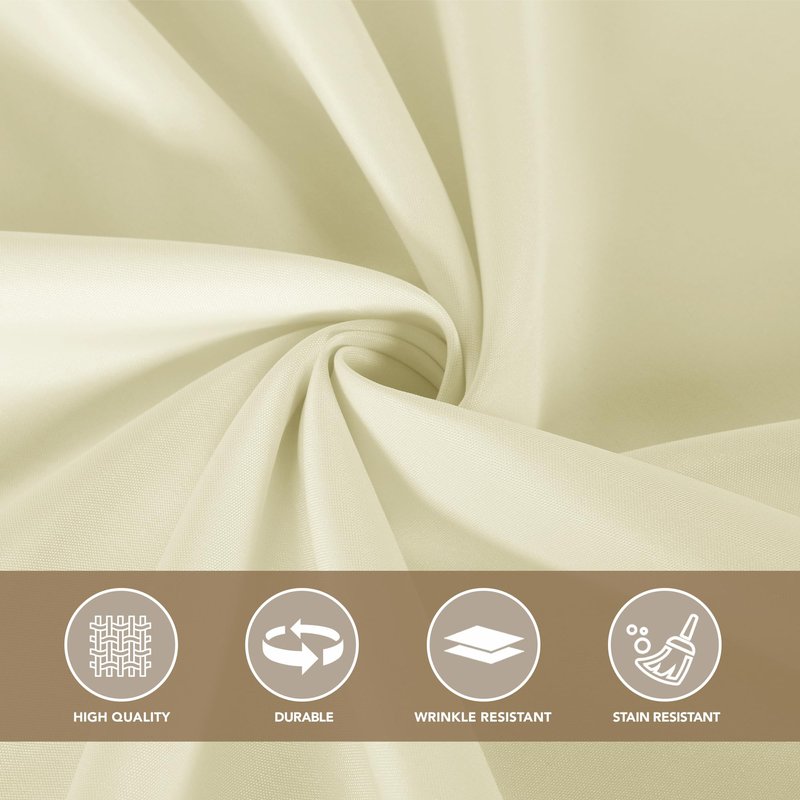 sancua Round Tablecloth 90 Inch Diameter, 8 Pack - Circle Polyester Fabric Table Cloth for Wedding Party Reception Banquet Birthday, Washable Formal Table Cover (Fit 30-72 Inch Tables), Beige