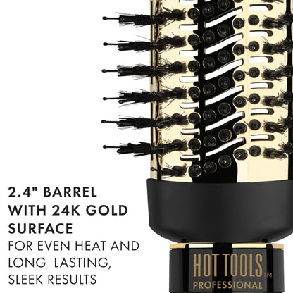 HOT TOOLS 24K Gold Blow Dryer Brush - Hot Air Brush for Salon-Worthy Volume in One Step - Volumizer with 24K Gold Technology for Fast Styling & Long-Lasting Results