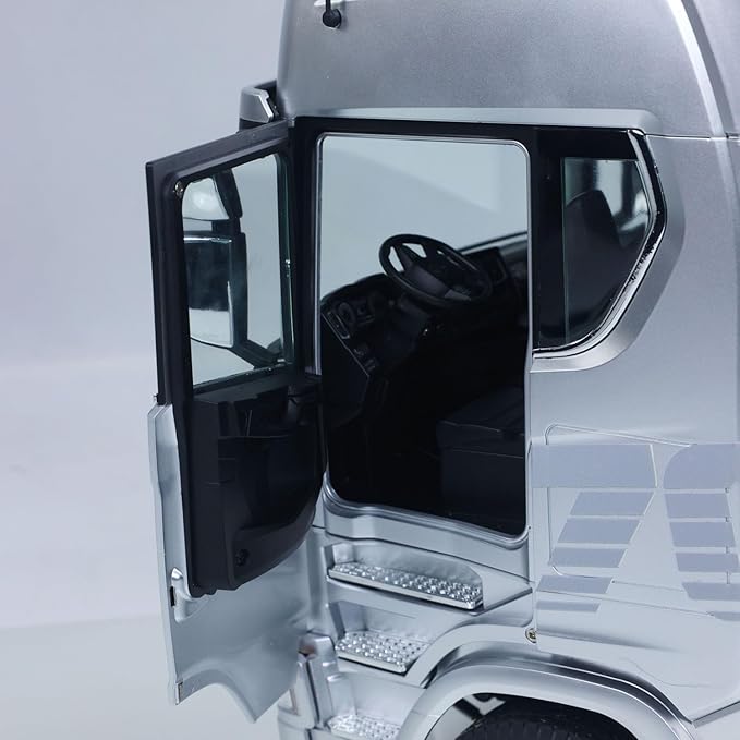 KABOLITE 1/14 6x6 770S 100 RC Tractor Truck Lorry Car 2Speed Gearbox Differential Lock RTR Model for Adult(Silver) Fit with Semi Trailer Flatbed 1502 TH16848 1/14 2Axle Trailer TH01024